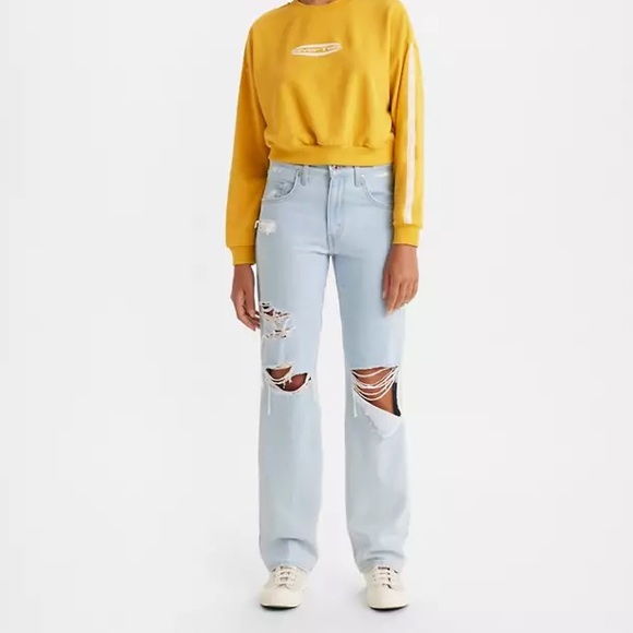 NWT 94 BAGGY SILVERTAB distressed light wash JEANS 27 x 31 - Picture 1 of 8